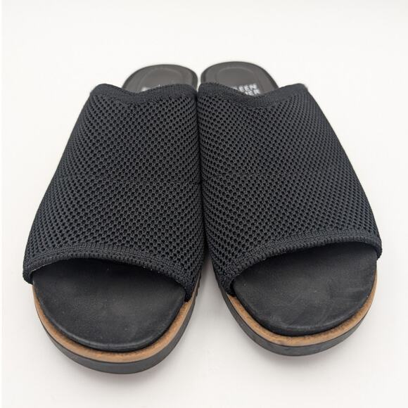 Eileen Fisher Kori Stretch Knit Slide Sandals Women's Black Size US7 EU38 - Picture 2 of 11
